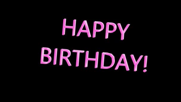 Happy Birthday Animation Celebration Colored Letters — Stock Video