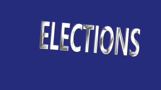 蓝色背景下的选词动画 美利坚合众国总统选举民主假日概念数字作文 — 图库视频影像