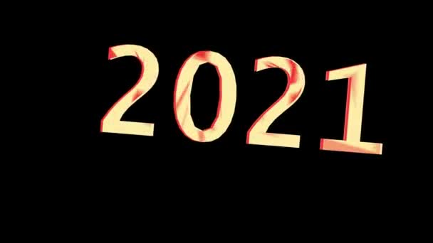Новий Рік 2021 Року Номери 2021 Року Центрі Анімація — стокове відео