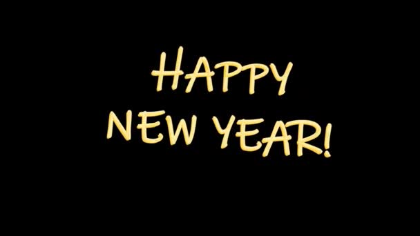 Felice Anno Nuovo Sfondo Scuro Animazione — Video Stock