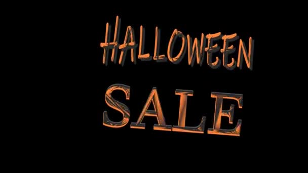 Halloween Sprzedaż Specjalna Oferta Szablon Baner Ręcznie Rysowane Litery Zakupy — Wideo stockowe