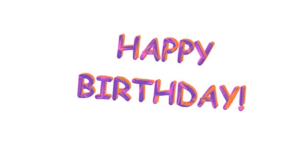 Animação Aniversário Feliz Celebração Cartas Coloridas — Vídeo de Stock