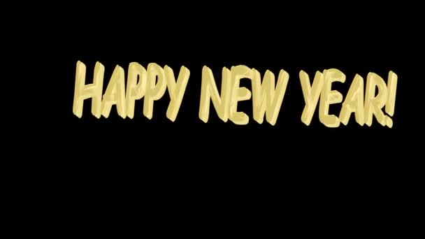 Šťastný Nový Rok Temném Pozadí Animace — Stock video
