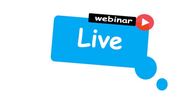 Rótulo Webinar Vivo Adequado Para Elementos Design Streaming Webinários Botões — Vídeo de Stock