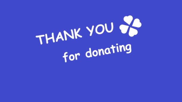 谢谢你捐赠短信 请求施舍 给你的慈善之旅简单 简单的信息 国际慈善日 — 图库视频影像