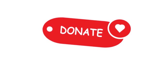 Пожалуйста Дарите Значок Кнопка Пожертвования Donate Icon Международный День Благотворительности — стоковое видео