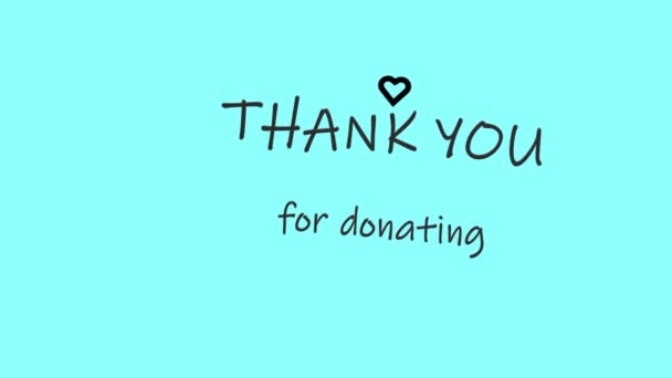 动漫谢谢你捐赠短信 请求施舍 给你的慈善之旅简单 简单的信息 国际慈善日 — 图库视频影像