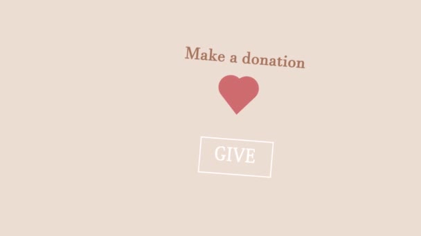 Пожалуйста Дарите Значок Кнопка Пожертвования Donate Icon Международный День Благотворительности — стоковое видео