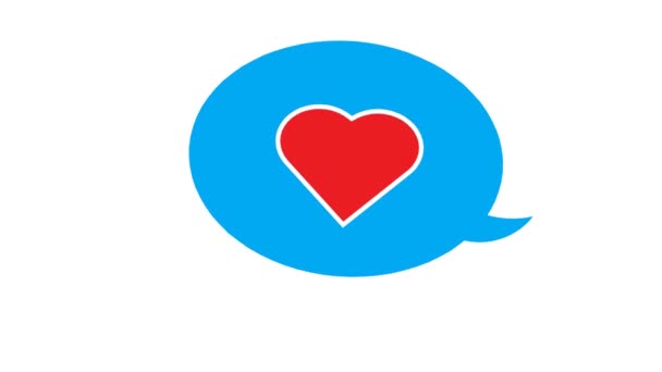 Chat Heart Emoji Послание Сердца Анимация — стоковое видео