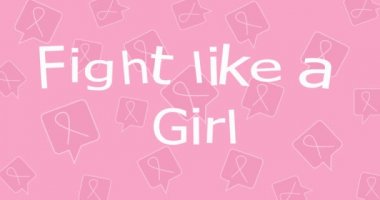 Pembe kurdele göğüs kanseri farkındalığı. Ekim ayındaki farkındalık kampanyaları için modern tarz logo animasyonu. Dünya Göğüs Kanseri Farkındalığı Günü. 