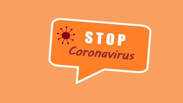 Projekt Plakatu Koronawirusowego Animacją Word Stop Coronavirus — Wideo stockowe