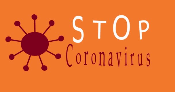 Diseño Póster Coronavirus Con Palabra Stop Coronavirus Animación — Vídeos de Stock