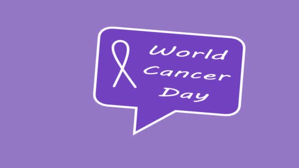 Concept Journée Mondiale Cancer Avec Ruban Lavande Animation — Video
