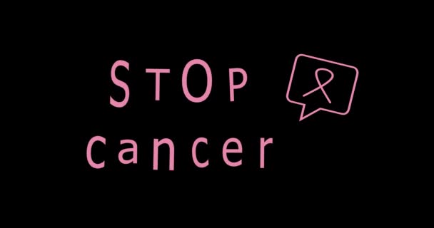 Ροζ Κορδέλα Ευαισθητοποίησης Για Τον Καρκίνο Του Μαστού Μοντέρνο Στυλ — Αρχείο Βίντεο