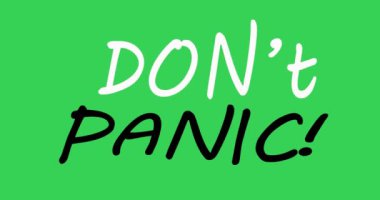 Panik metni yazma. Kelimelerle konuş. Panik yapmayın. Renkli. Çizgi film el çizimi tarzı. 3d hazırlayıcı