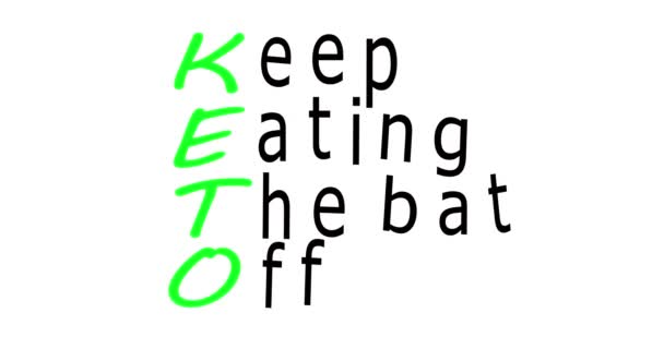 Keto Логотип Диеты Популярное Место Поддержания Здоровья Похудения Заставка Здорового — стоковое видео