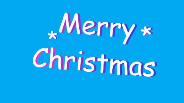 Merry Christmas Lettering Merry Christmas Celebration Greeting Card Animation — Stock Video