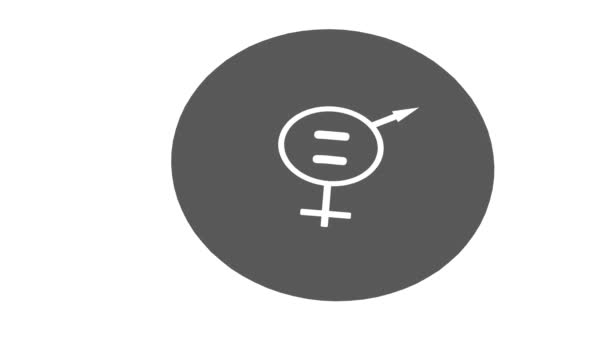Ikona Rovnítka Pro Muže Ženy Muži Ženy Jsou Rovni Animace — Stock video