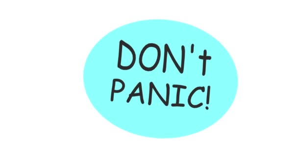 Não Pânico Texto Fale Bolha Com Palavras Não Entres Pânico — Vídeo de Stock