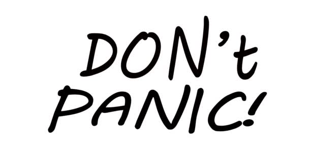 Não Pânico Texto Fale Bolha Com Palavras Não Entres Pânico — Vídeo de Stock