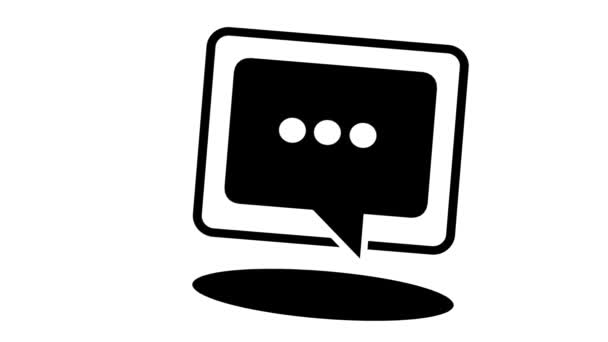 Простой Элемент Всплывающего Сообщения Электронной Почты Текстового Сообщения Замедленными Точками — стоковое видео