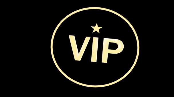 Vip Icons Golden Outline Designation Isolated Characters — Stock Video