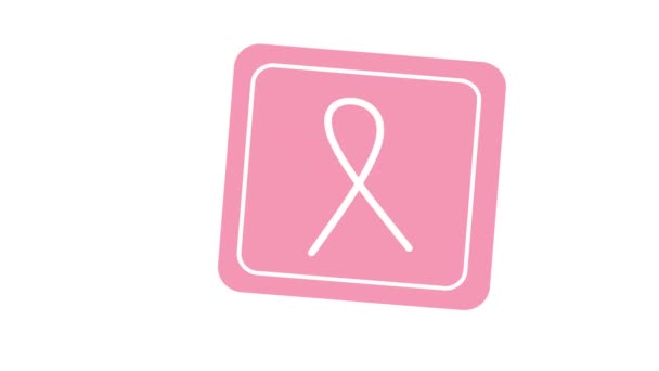 Місяць Обізнаності Про Рак Молочної Залози Рожевий Фон Стрічка Мовна — стокове відео