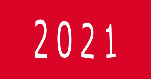 Anno Nuovo 2021 2021 Numeri Centro Animazione — Video Stock