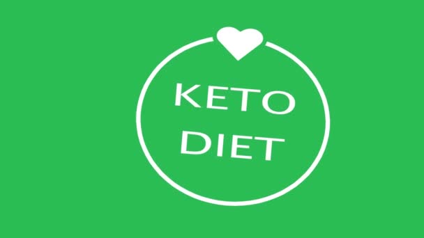 Keto Logotipo Dieta Destino Popular Para Manter Sua Saúde Perder — Vídeo de Stock