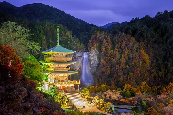 Santuário Templo Popular Famouse Japão Vista Paisagem Turística Wih Nachi — Fotografia de Stock