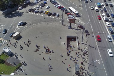 Moskova, Rusya - 23 Mayıs 2018: Görünümünden gökdelen Ilyicha kare alanı