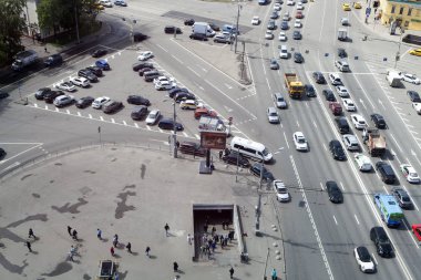 Moskova, Rusya - 23 Mayıs 2018: Görünümünden gökdelen Ilyicha kare alanı