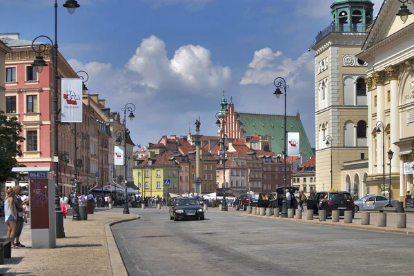 Castle square in Warsaw old town, Poland — Stock Photo, Image