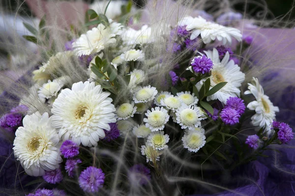 Een Boeket Van Bruiloft Van Een Bruid Met Witte Blauwe — Stockfoto