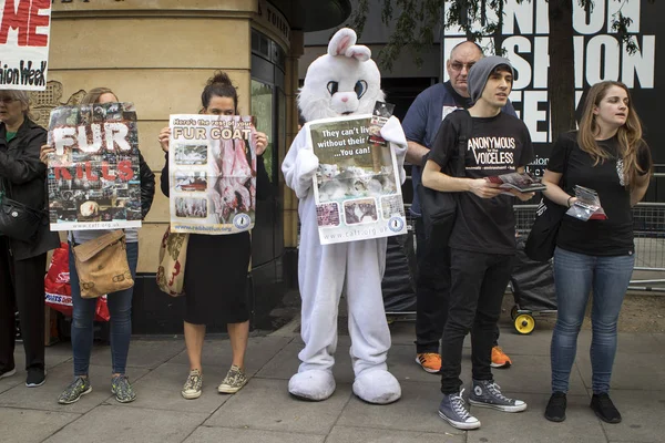 Londra Ngiltere Eylül 2018 Protesto Londra Moda Haftası Sırasında Kürk — Stok fotoğraf