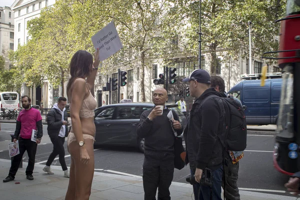 Londres Reino Unido Setembro 2018 Pessoas Rua Durante London Fashion — Fotografia de Stock