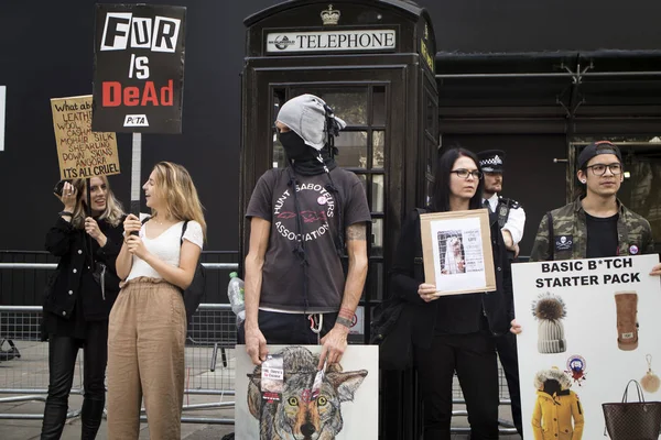 London England September 2018 Fur Protest London Fashion Week People — Stock Photo, Image