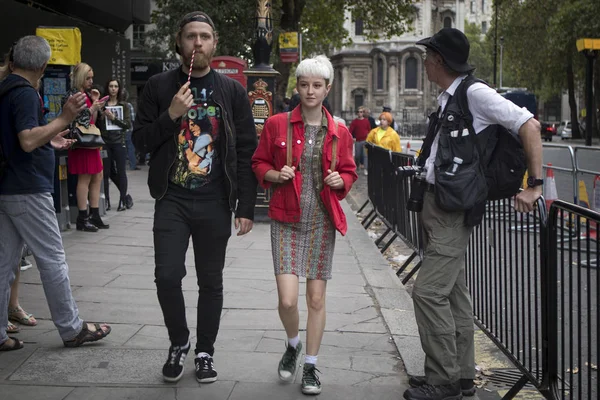 Londres Reino Unido Septiembre 2018 Gente Calle Durante Semana Moda — Foto de Stock