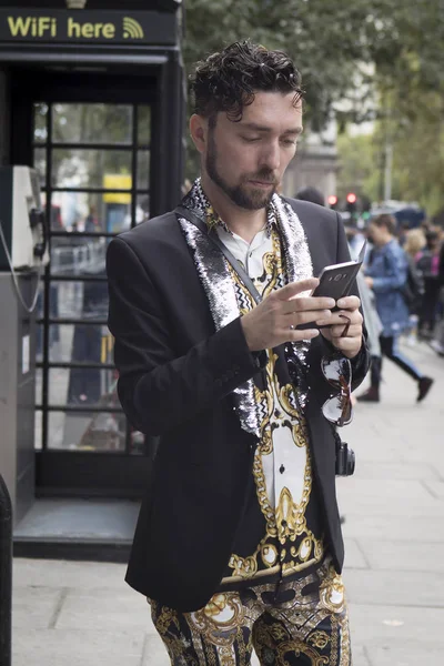 Londra Settembre 2018 Persone Strada Durante London Fashion Week Bruna — Foto Stock