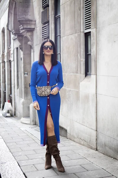 Londra Settembre 2018 Persone Strada Durante London Fashion Week Bruna — Foto Stock