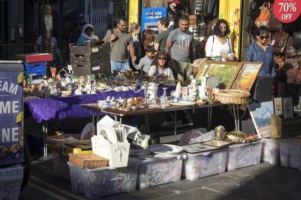 Londra Settembre 2018 Persone Strada Bricklane East London Mercato Delle — Foto Stock