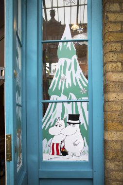London, England, December 14th 2018: The Moomin Shop in Camden Market clipart