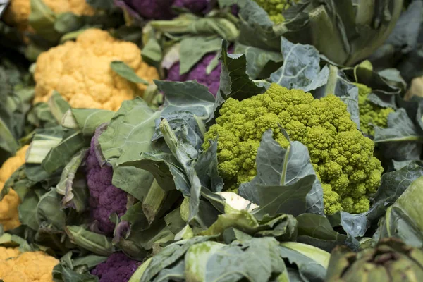 Fractal Chartreuse Cauliflower Dan Brokoli Hybrid Alias Romanesco Pasar Pasifik — Stok Foto