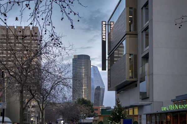 Londyn Wielka Brytania Grudnia 2018 Stalowa Rama Produkcji Nowego Budynku — Zdjęcie stockowe