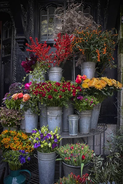 Variété Colorée Fleurs Vendues Sur Marché Londres — Photo