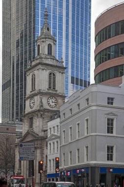 St Botolph-without-Bishopsgate, modern ofisler Londra, İngiltere, Mimar karşı yoğun dış set