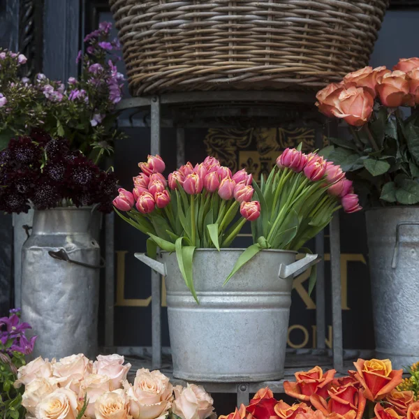 Roze rozen in een boeket als prachtige achtergrond — Stockfoto