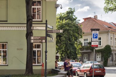 Güzel bir yaz gününde Vilnius eski şehir, Litvanya