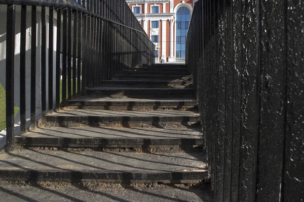 Escadas de ferro que levam ao Hotel Sheroton — Fotografia de Stock