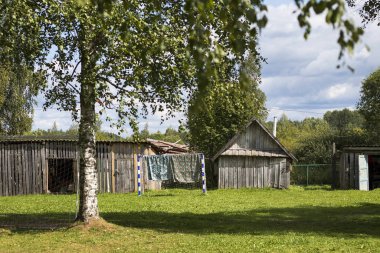 iki goblen kilim bir köyde futbol hedefi asmak